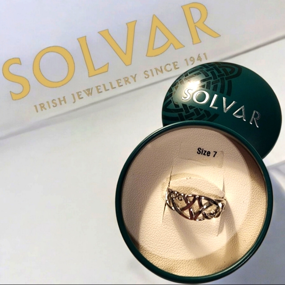 New! Solvar Sterling Silver Celtic Ring Size 7